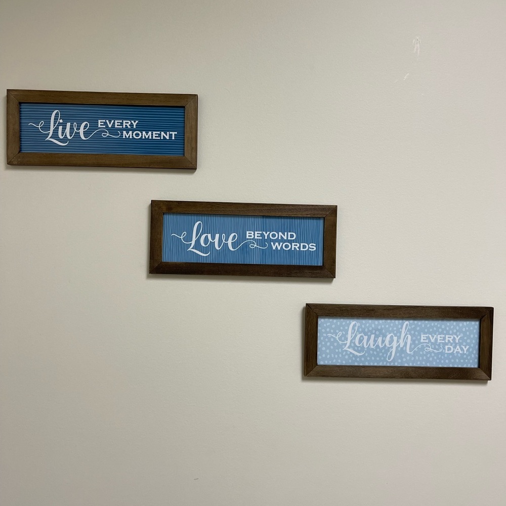 Set of 3 inspirational wall art, each measures 12 x 4-3/4